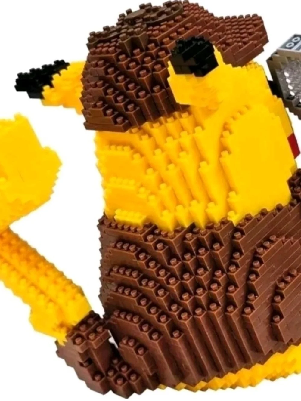 Yellow Detective Pikachu Inspired Micro Brick Figure